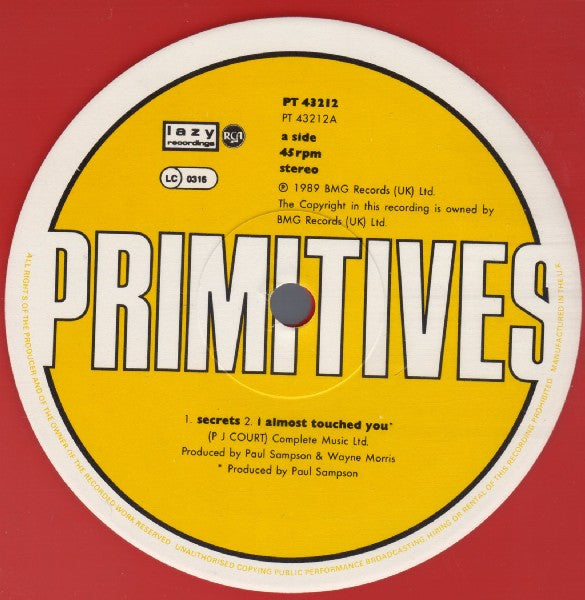 The Primitives : Secrets (12", Single, Red)