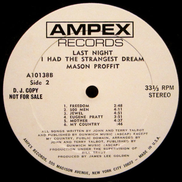 Mason Proffit : Last Night I Had The Strangest Dream (LP, Album, Promo)