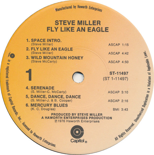 Steve Miller Band : Fly Like An Eagle (LP, Album, Jac)