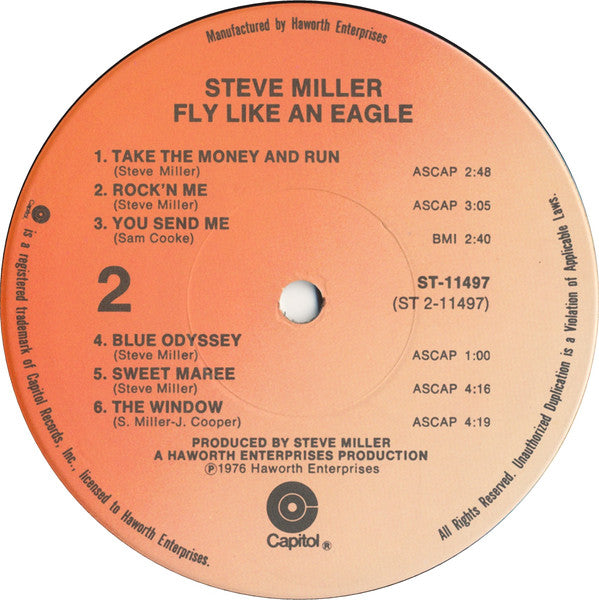 Steve Miller Band : Fly Like An Eagle (LP, Album, Jac)