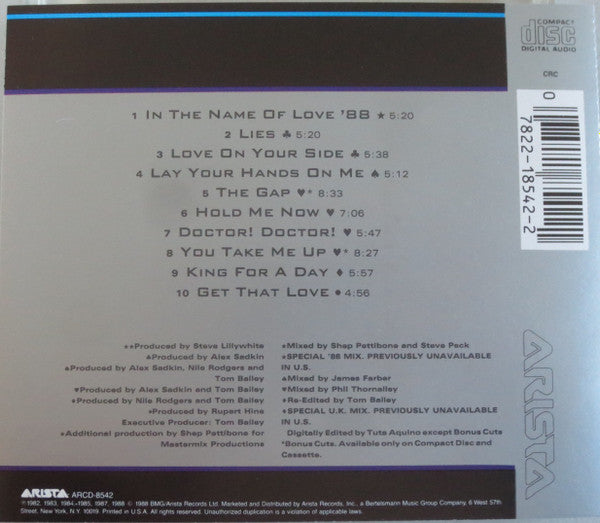Thompson Twins : The Best Of Thompson Twins / Greatest Mixes (CD, Comp, Club, RE)