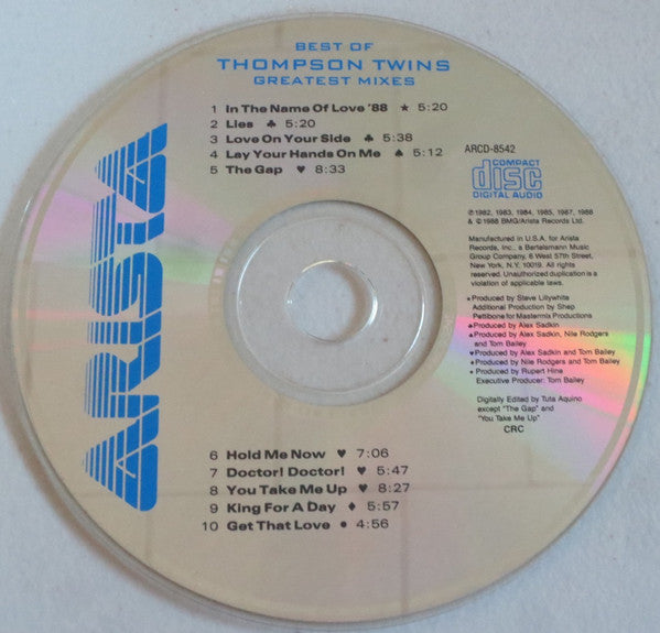 Thompson Twins : The Best Of Thompson Twins / Greatest Mixes (CD, Comp, Club, RE)