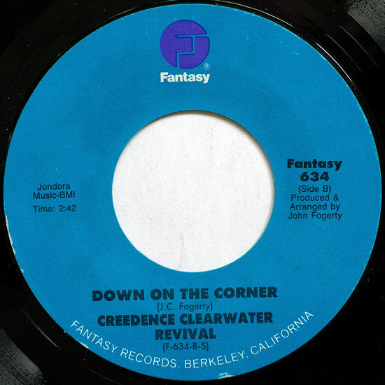 Creedence Clearwater Revival : Fortunate Son / Down On The Corner (7", Single, RE, Car)