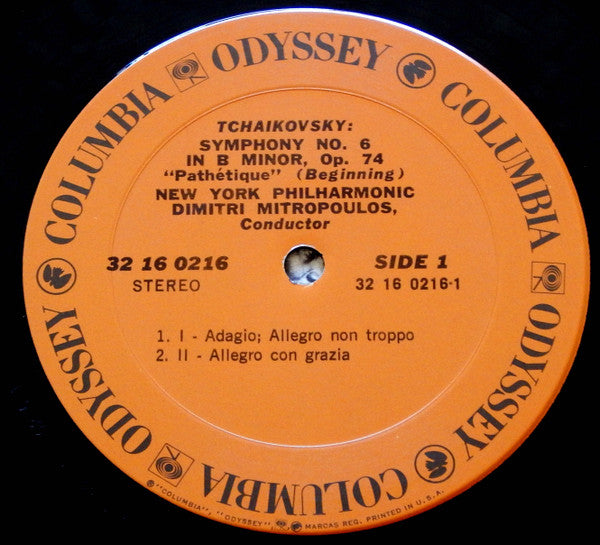 Pyotr Ilyich Tchaikovsky, Dimitri Mitropoulos, New York Philharmonic : "Pathétique" Symphony (LP, RE)