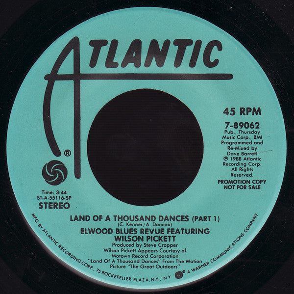 Elwood Blues Revue Featuring Wilson Pickett : Land Of A Thousand Dances (7", Single, Promo)
