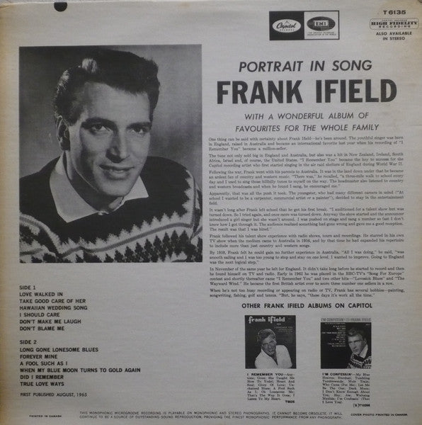 Frank Ifield : Portrait In Song (LP, Mono)