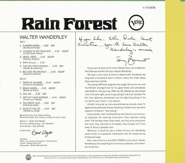 Walter Wanderley : Rain Forest (CD, Album, RE, RM, Dig)