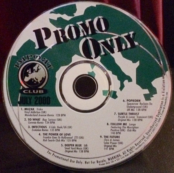 Various : Promo Only Import Club July 2000 (CD, Comp, Promo)