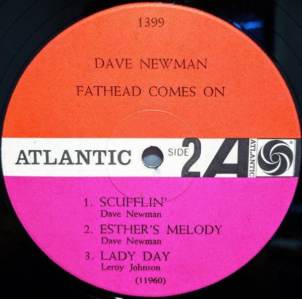 David "Fathead" Newman : Fathead Comes On (LP, Album, Mono)