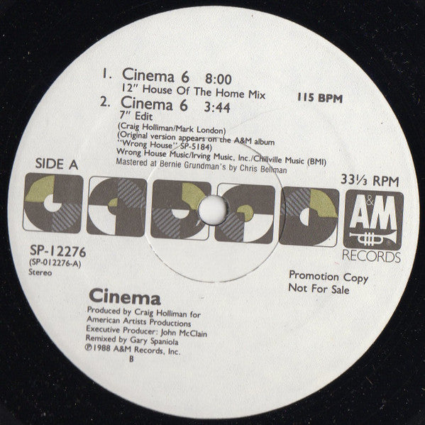 Cinema (5) : Cinema 6 (12", Promo)