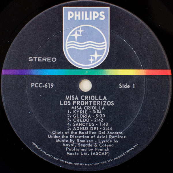 Los Fronterizos Chorus And Orchestra* : Misa Criolla (LP, Album, RE)