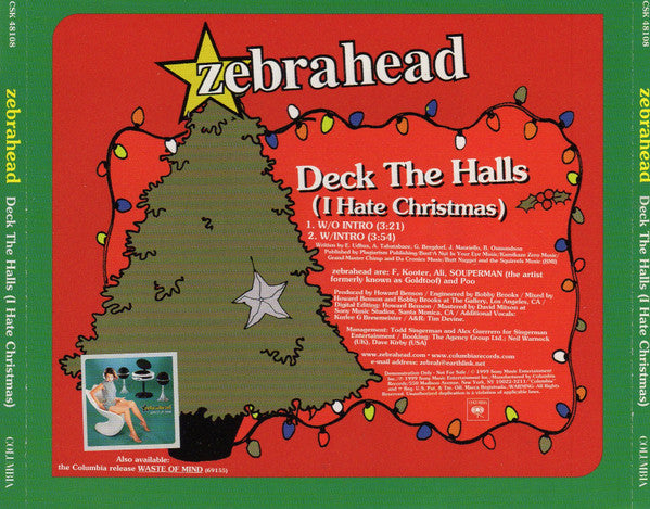 Zebrahead : Deck The Halls (I Hate Christmas) (CD, Single, Promo)