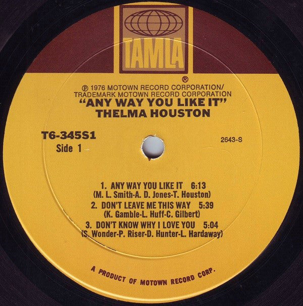 Thelma Houston : Any Way You Like It (LP, Album, Mon)