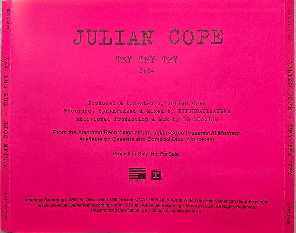 Julian Cope : Try Try Try (CD, Single, Promo)