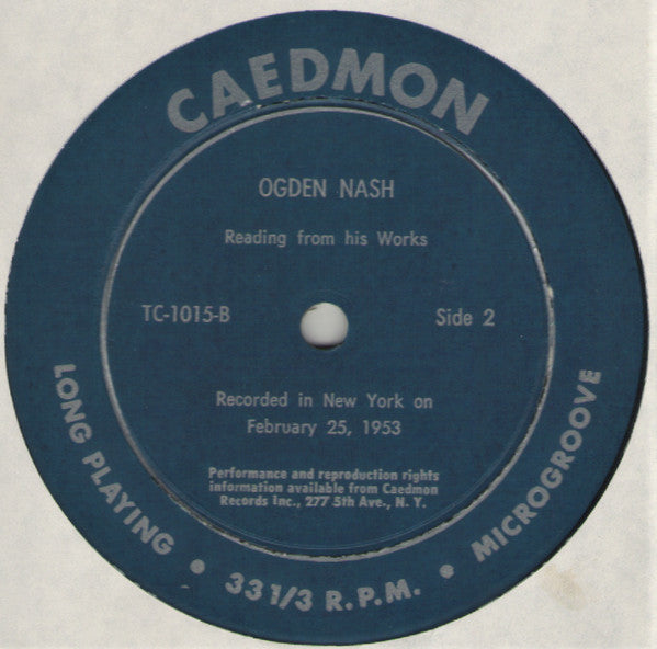 Ogden Nash : Ogden Nash Reads Ogden Nash (LP)