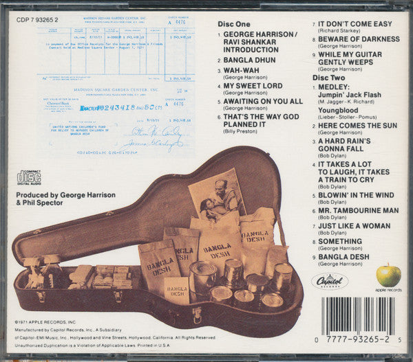 Various : The Concert For Bangladesh (2xCD, Album, RE)