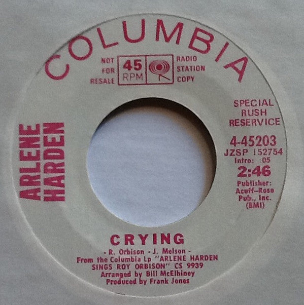 Arlene Harden : Crying (7", Single, Mono, Promo, Spe)