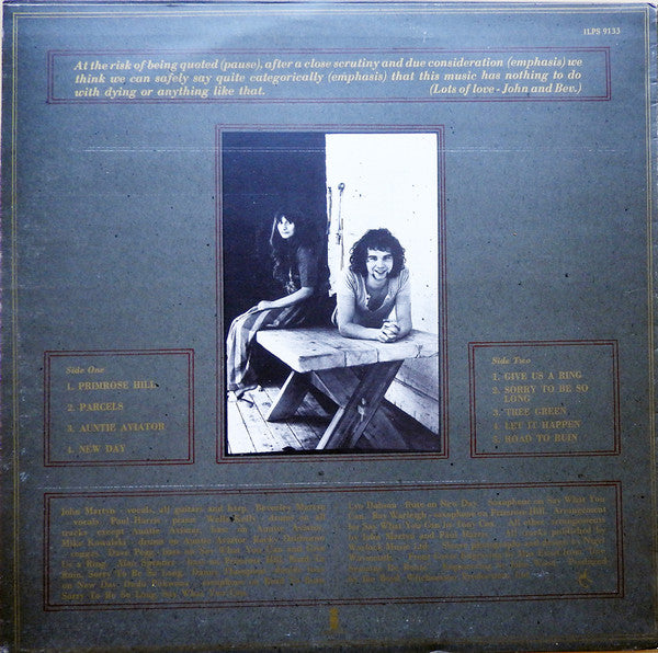 John & Beverley Martyn : The Road To Ruin (LP, Album, RE)