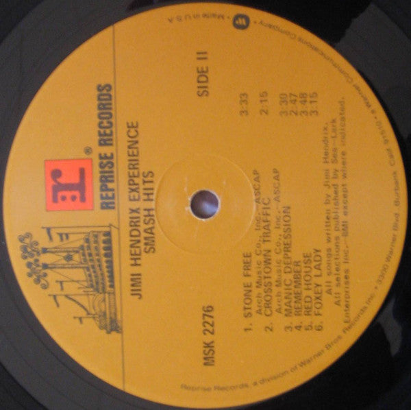 The Jimi Hendrix Experience : Smash Hits (LP, Comp, RE, Glo)
