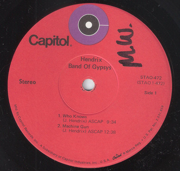 Jimi Hendrix : Band Of Gypsys (LP, Album, RE, Win)