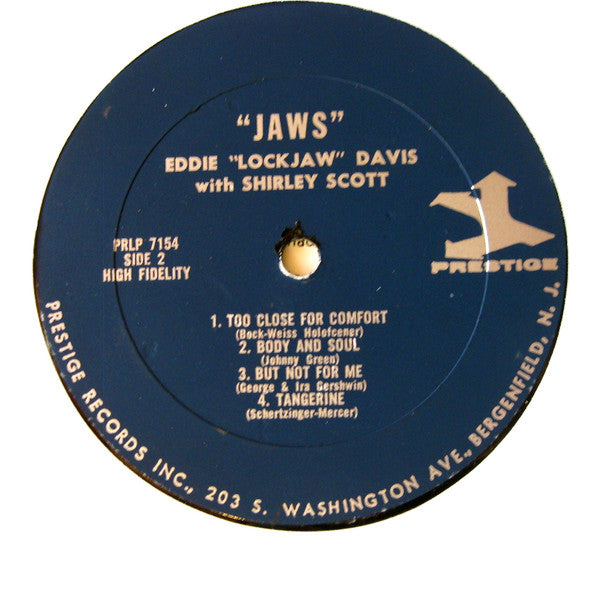 Eddie "Lockjaw" Davis With Shirley Scott : Jaws (LP, Album, Mono, RE)
