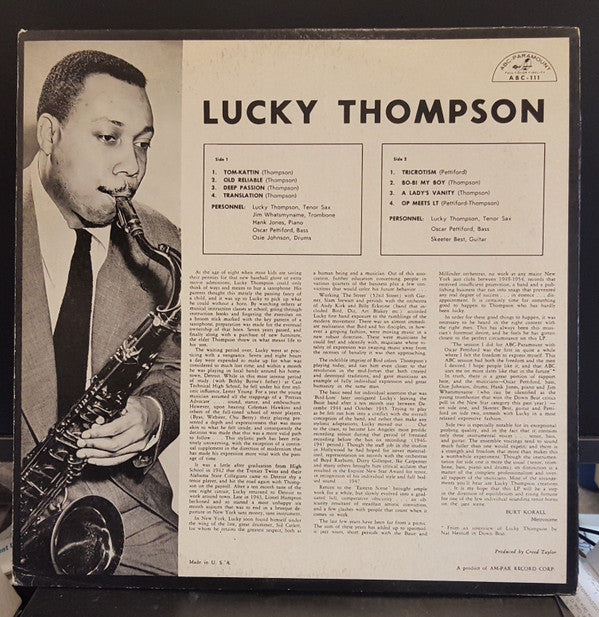 Lucky Thompson : Lucky Thompson Featuring Oscar Pettiford - Vol.1 (LP, Album, Mono)
