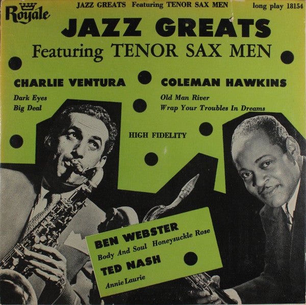 Various : Jazz Greats Featuring Tenor Sax Men (10", Comp, Gre)