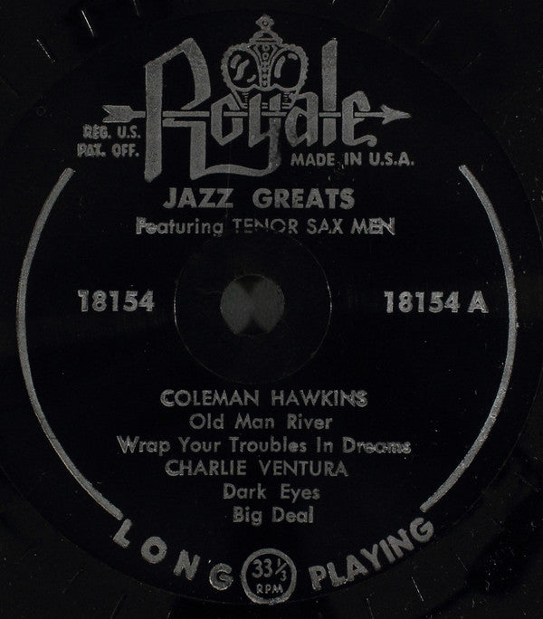 Various : Jazz Greats Featuring Tenor Sax Men (10", Comp, Gre)