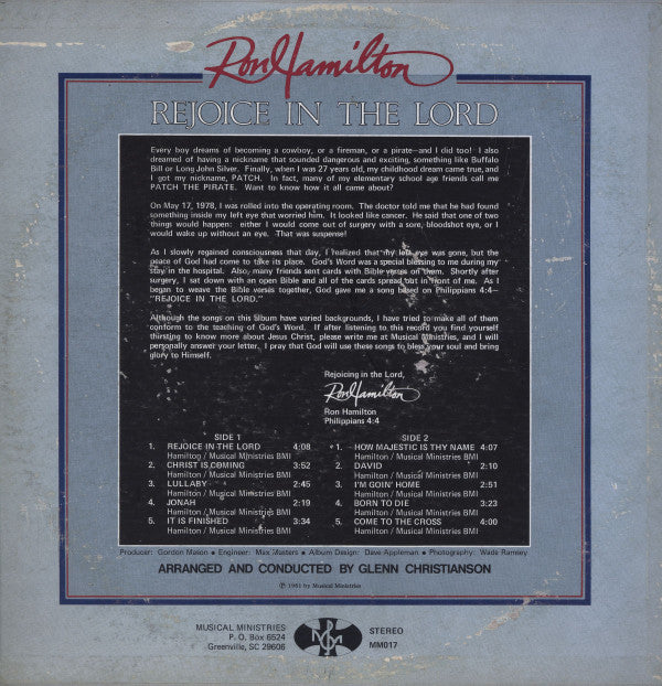 Ron Hamilton : Rejoice In The Lord (LP, Album)