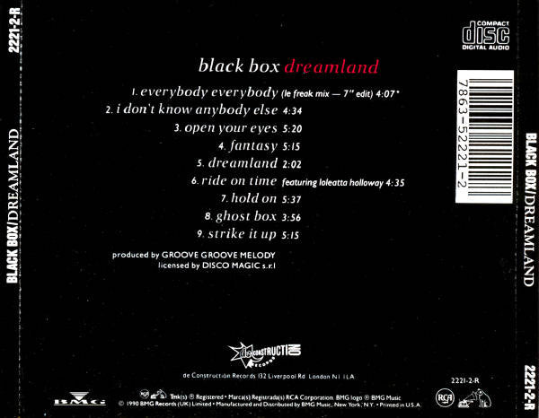 Black Box : Dreamland (CD, Album)