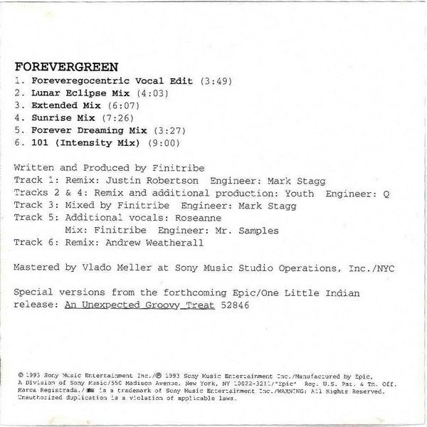 Finitribe : Forevergreen (CD, Maxi)