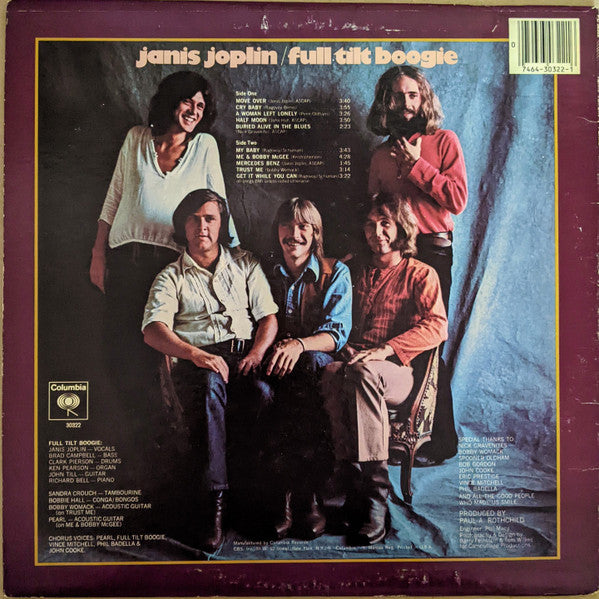 Janis Joplin : Pearl (LP, Album, RE, Bar)