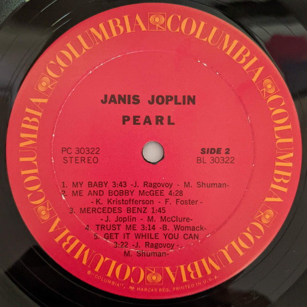Janis Joplin : Pearl (LP, Album, RE, Bar)