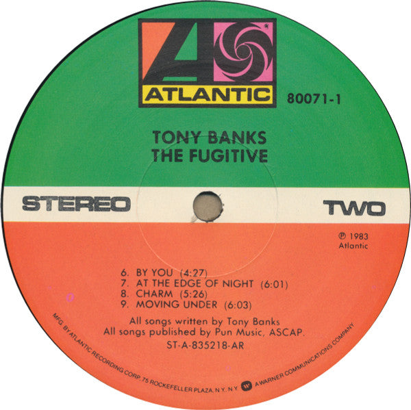Tony Banks : The Fugitive (LP, Album, AR )