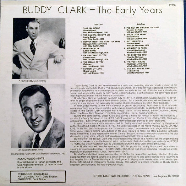 Buddy Clark (3) : The Early Years 1935-1937 (LP, Comp)