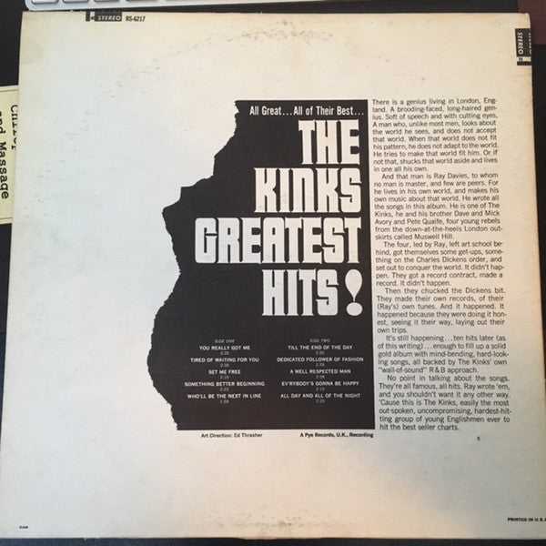 The Kinks : The Kinks Greatest Hits! (LP, Comp, Jac)