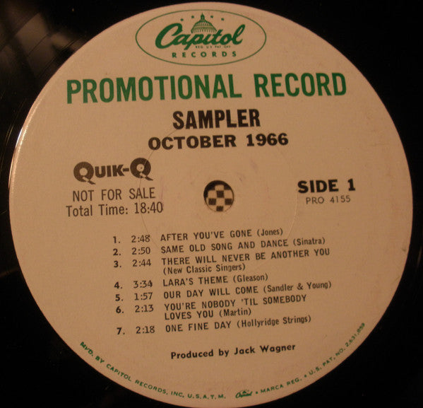 Various : Capitol Pops For October '66 (LP, Promo)