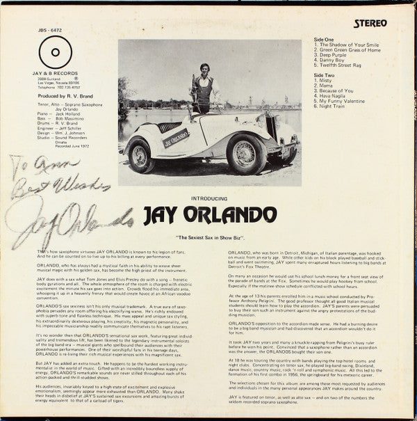 Jay Orlando : The Man Who Plays The "Horn Aplenty" (LP, Album)