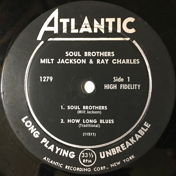 Milt Jackson & Ray Charles : Soul Brothers (LP, Album, Mono)