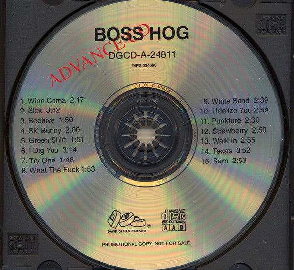 Boss Hog : Boss Hog (CD, Advance, Album, Promo)