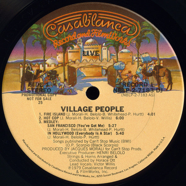 Village People : Live And Sleazy (2xLP, Album, Promo, 25,)