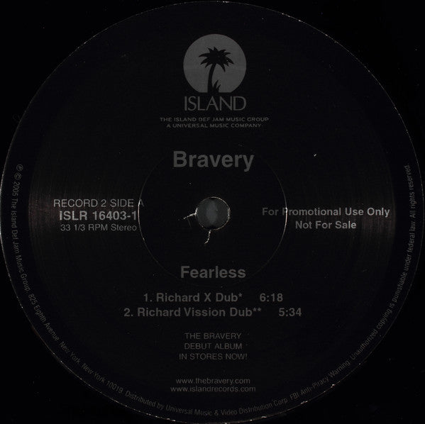 The Bravery : Fearless (Remixes) (2x12", Promo)