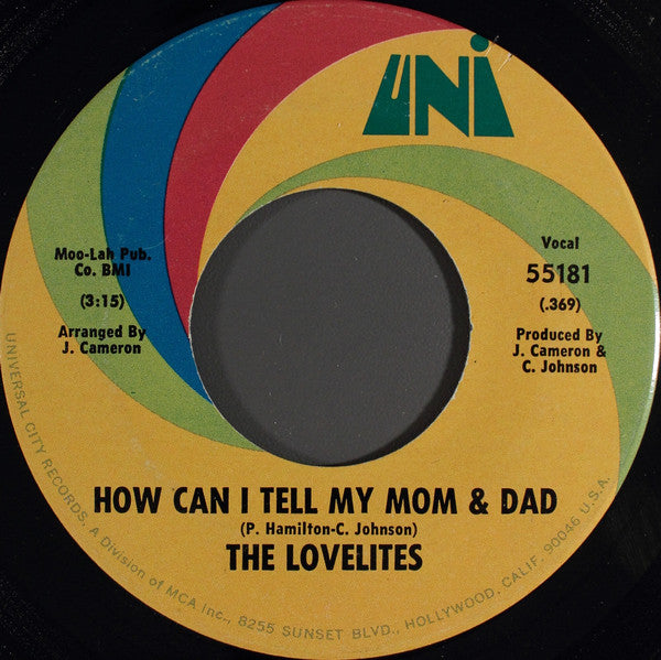 The Lovelites : How Can I Tell My Mom And Dad (7")