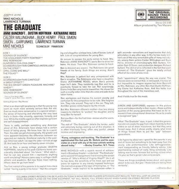 Simon & Garfunkel, Dave Grusin : The Graduate (Original Sound Track Recording) (LP, Album, Ter)