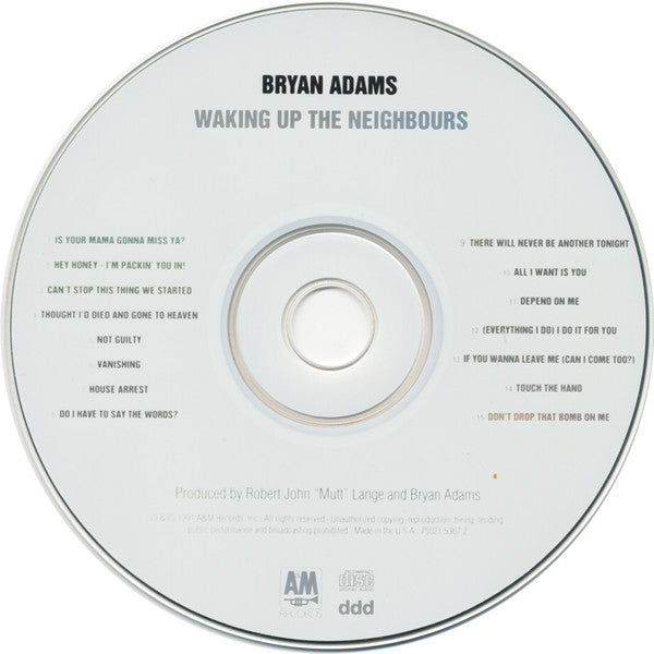 Bryan Adams : Waking Up The Neighbours (CD, Album)