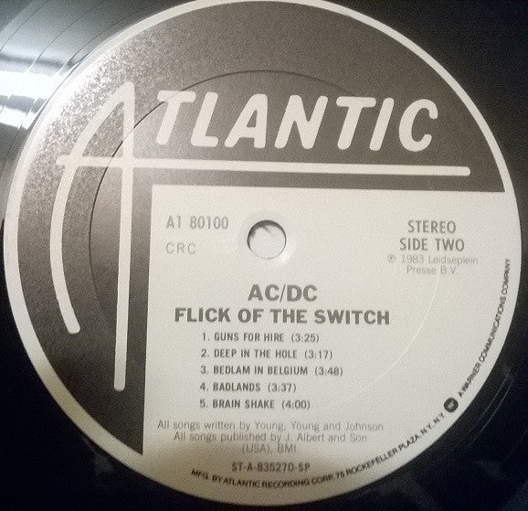 AC/DC : Flick Of The Switch (LP, Album, Club, CRC)
