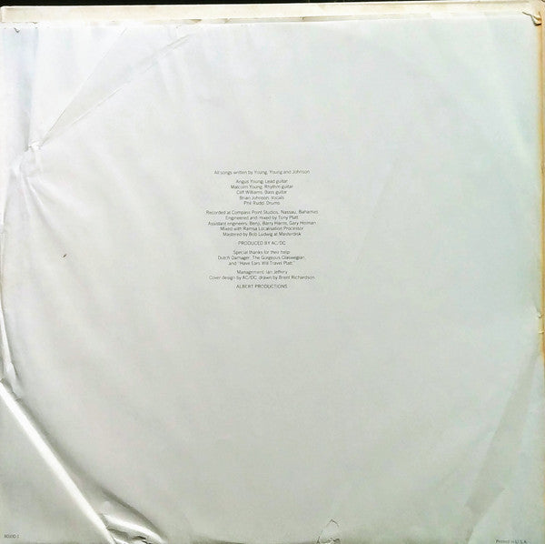 AC/DC : Flick Of The Switch (LP, Album, Club, CRC)