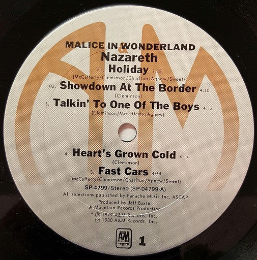 Nazareth (2) : Malice In Wonderland (LP, Album, San)