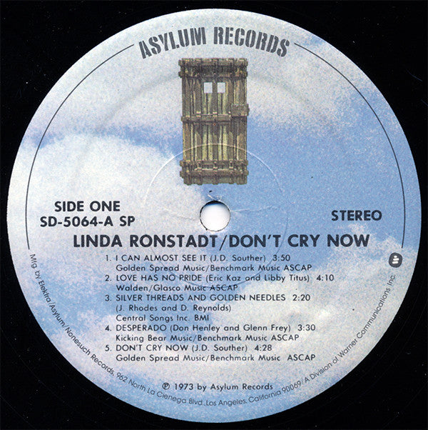 Linda Ronstadt : Don't Cry Now (LP, Album, RE, SP )