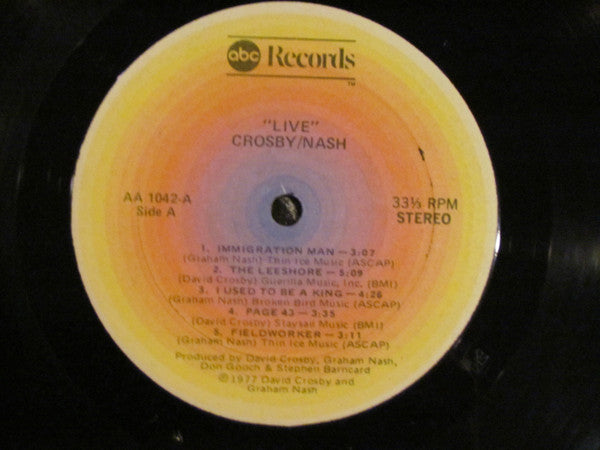Crosby & Nash : Live (LP, Album)